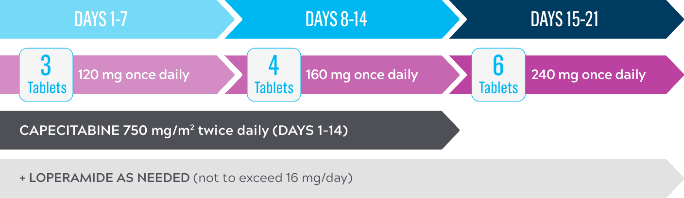 Cycle 1 Nerlynx dose escalation infographic